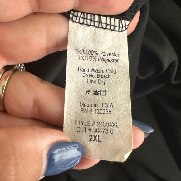 2/$30 Deb Chiffon High Low Skirt Lined Black XXL #A0258 TRB2 - Picture 6 of 7